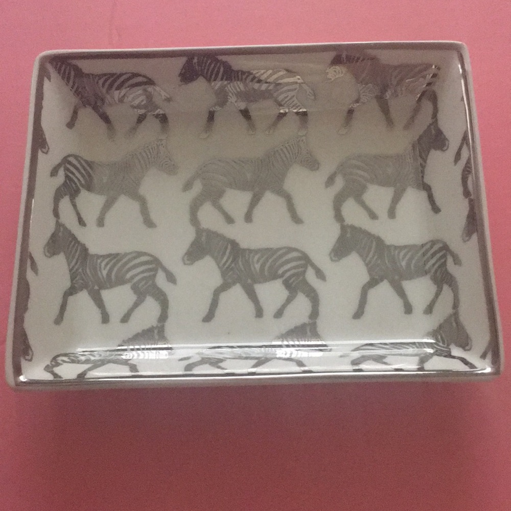 Zebra printed jewelry tray J.Crew